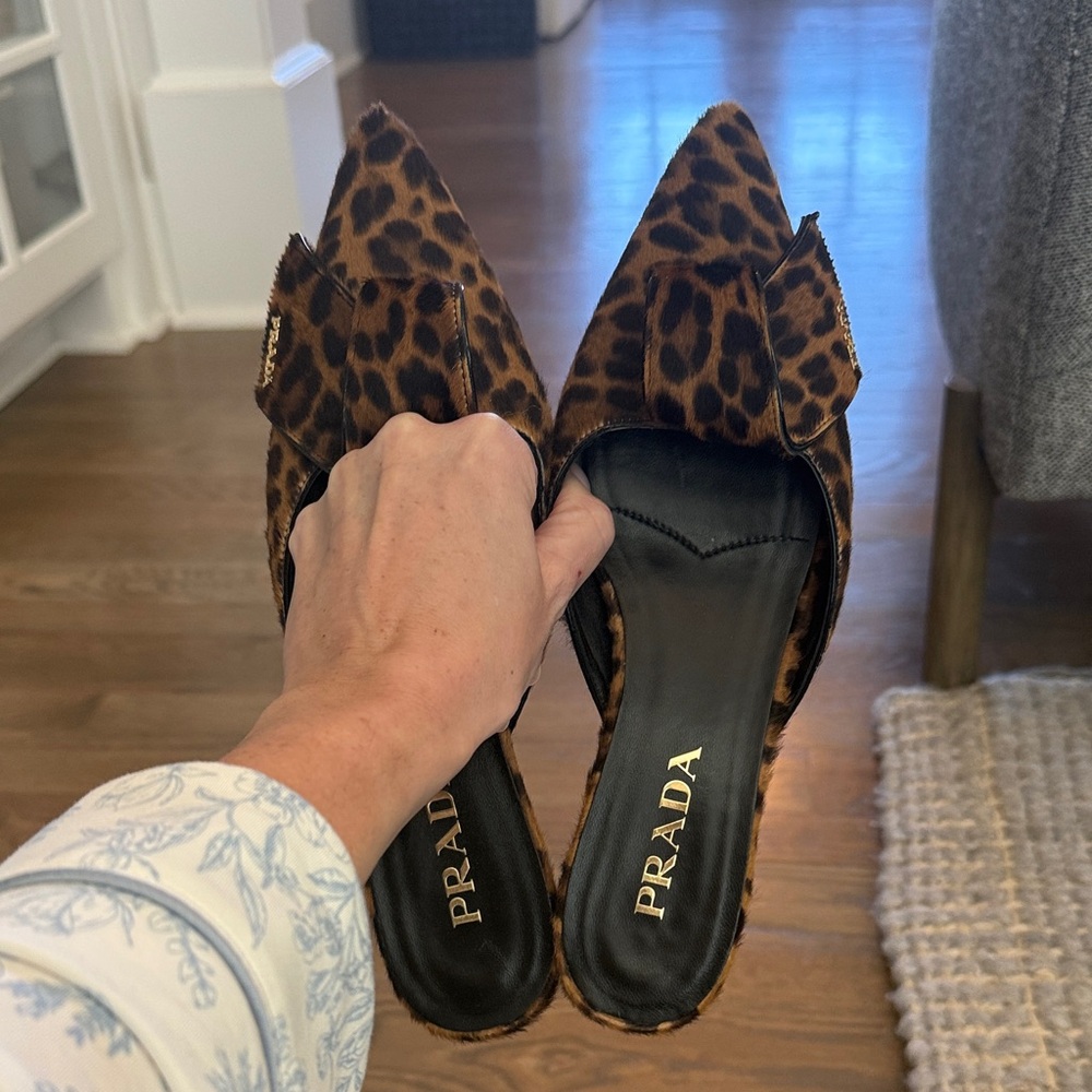 Prada Leopard Print Mules - Picture 2 of 5